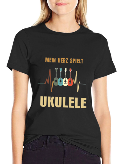 Mein Herz Spielt Ukulele Black T-Shirt