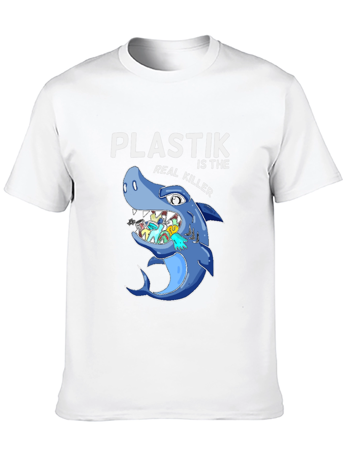 Plastic Killer Shark Graphic T-Shirt