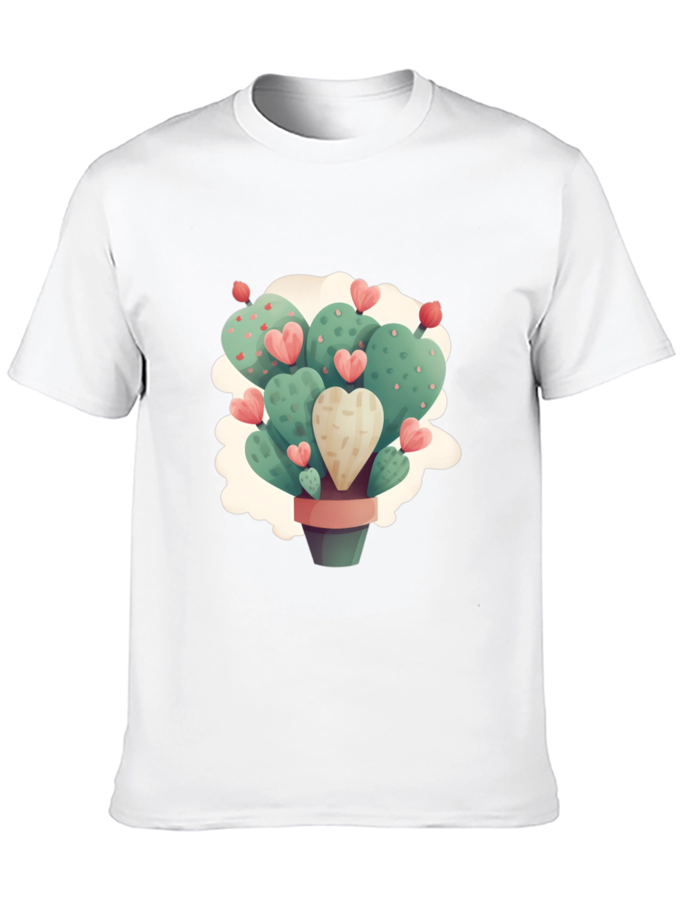 Heart Cactus Graphic Black T-Shirt