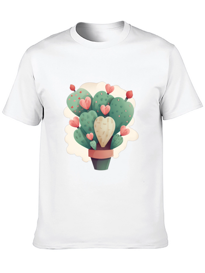 Heart Cactus Graphic Black T-Shirt
