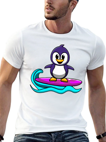 Penguin Surfing Graphic Tee - Black
