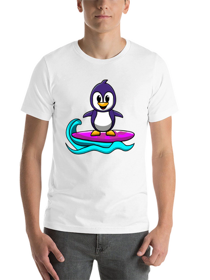 Penguin Surfing Graphic Tee - Black