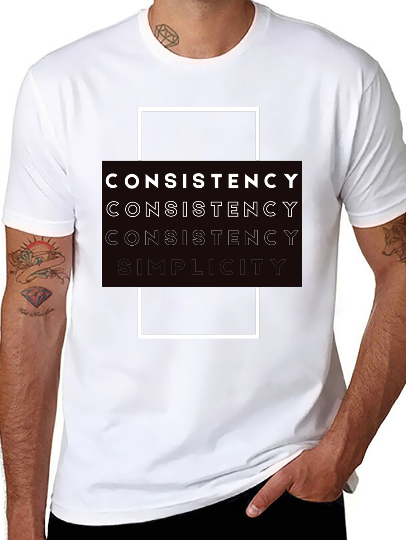 Consistency Simplicity Black Graphic Tee