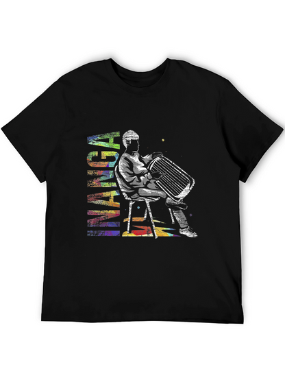 Abstract Accordion Player Graphic T-Shirt