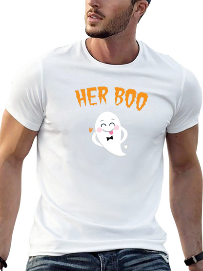 Her Boo Ghost T-Shirt - Halloween Couple Tee