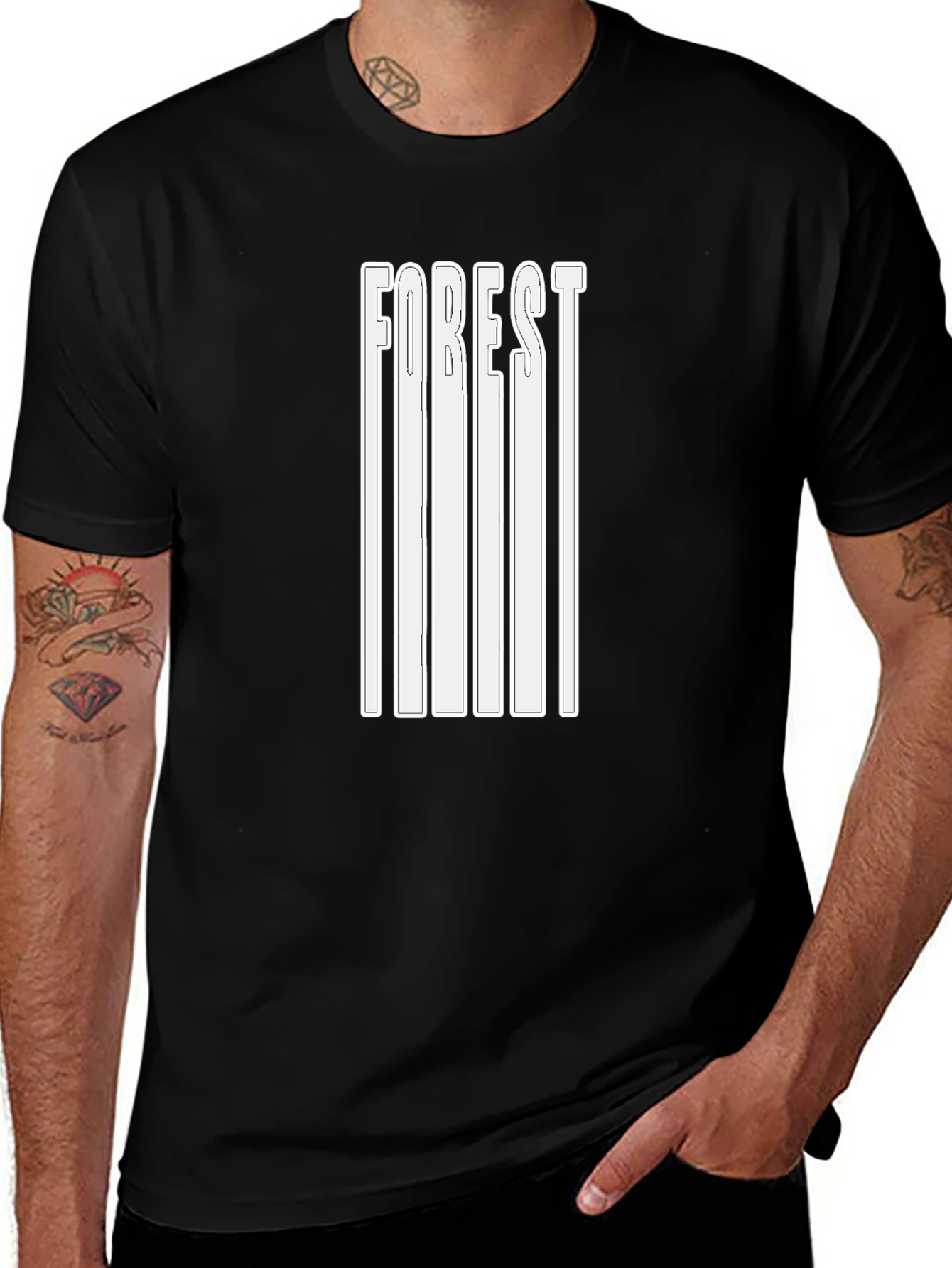 Mens Black Forest Graphic T-Shirt