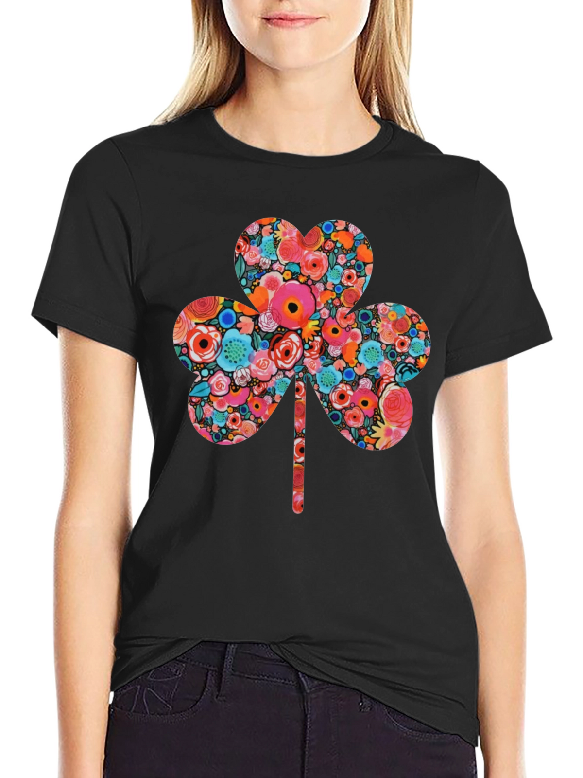 Floral Clover Graphic Tee - St. Patricks Day