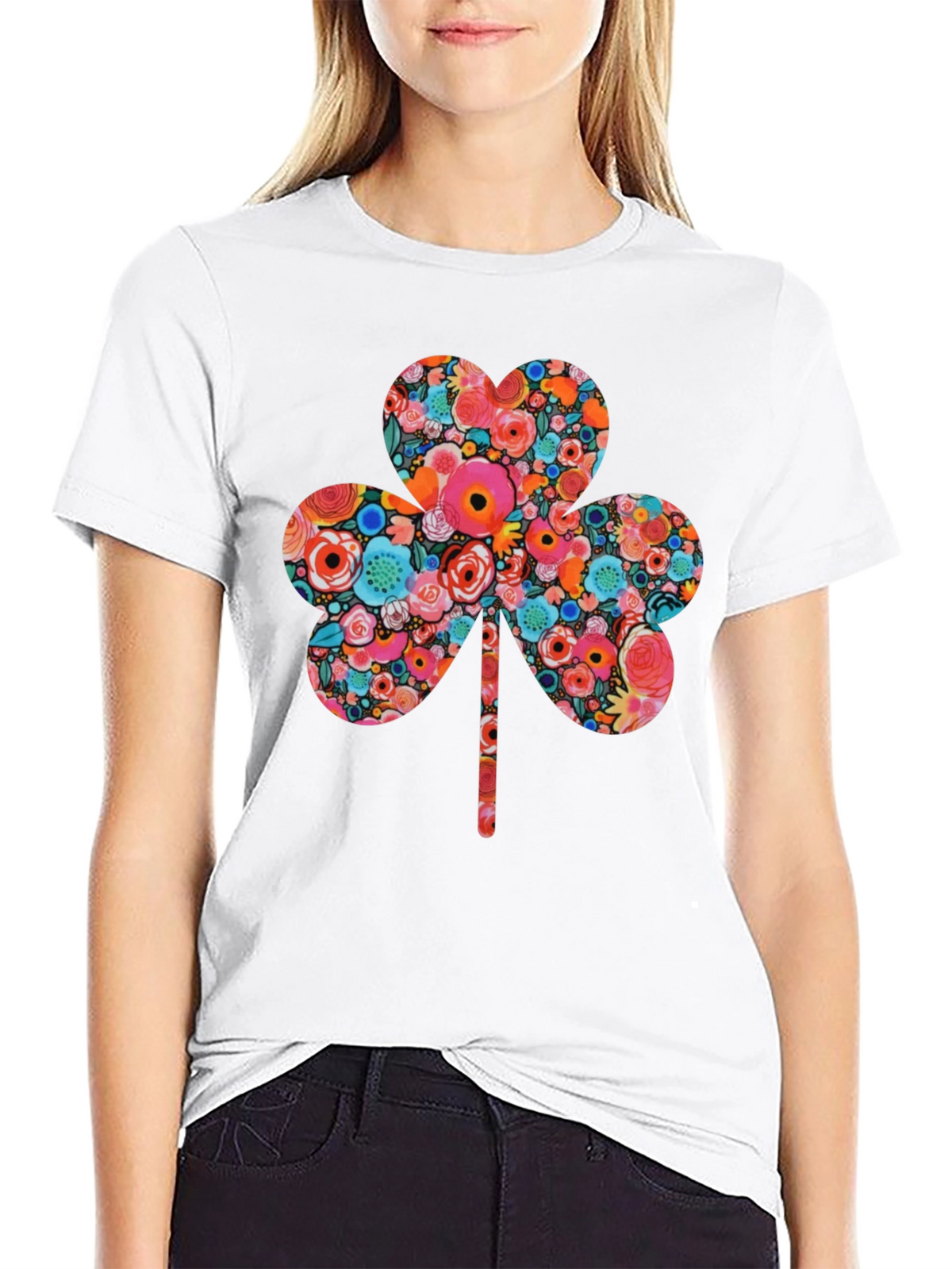 Floral Clover Graphic Tee - St. Patricks Day