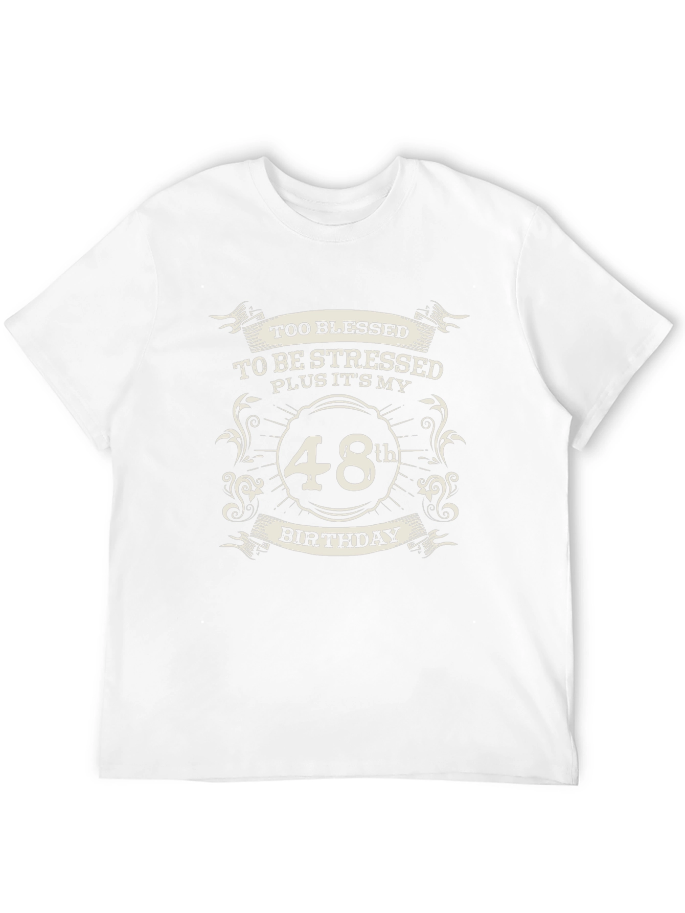 48th Birthday Blessed T-Shirt - Black