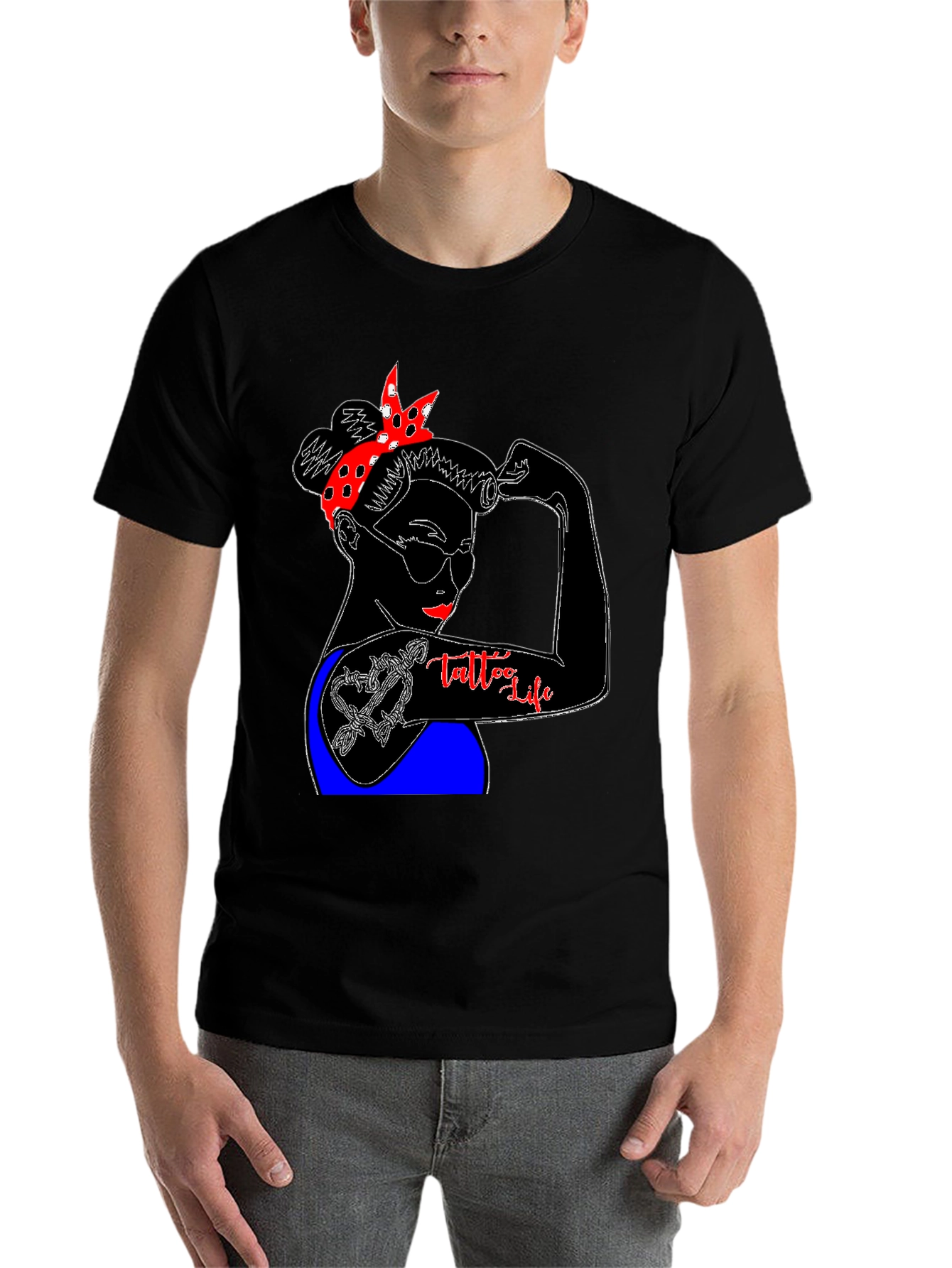 Tattoo Life Graphic T-Shirt - Strong Woman Design