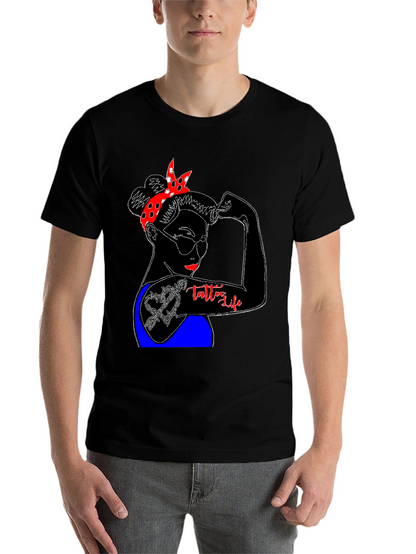 Tattoo Life Graphic T-Shirt - Strong Woman Design