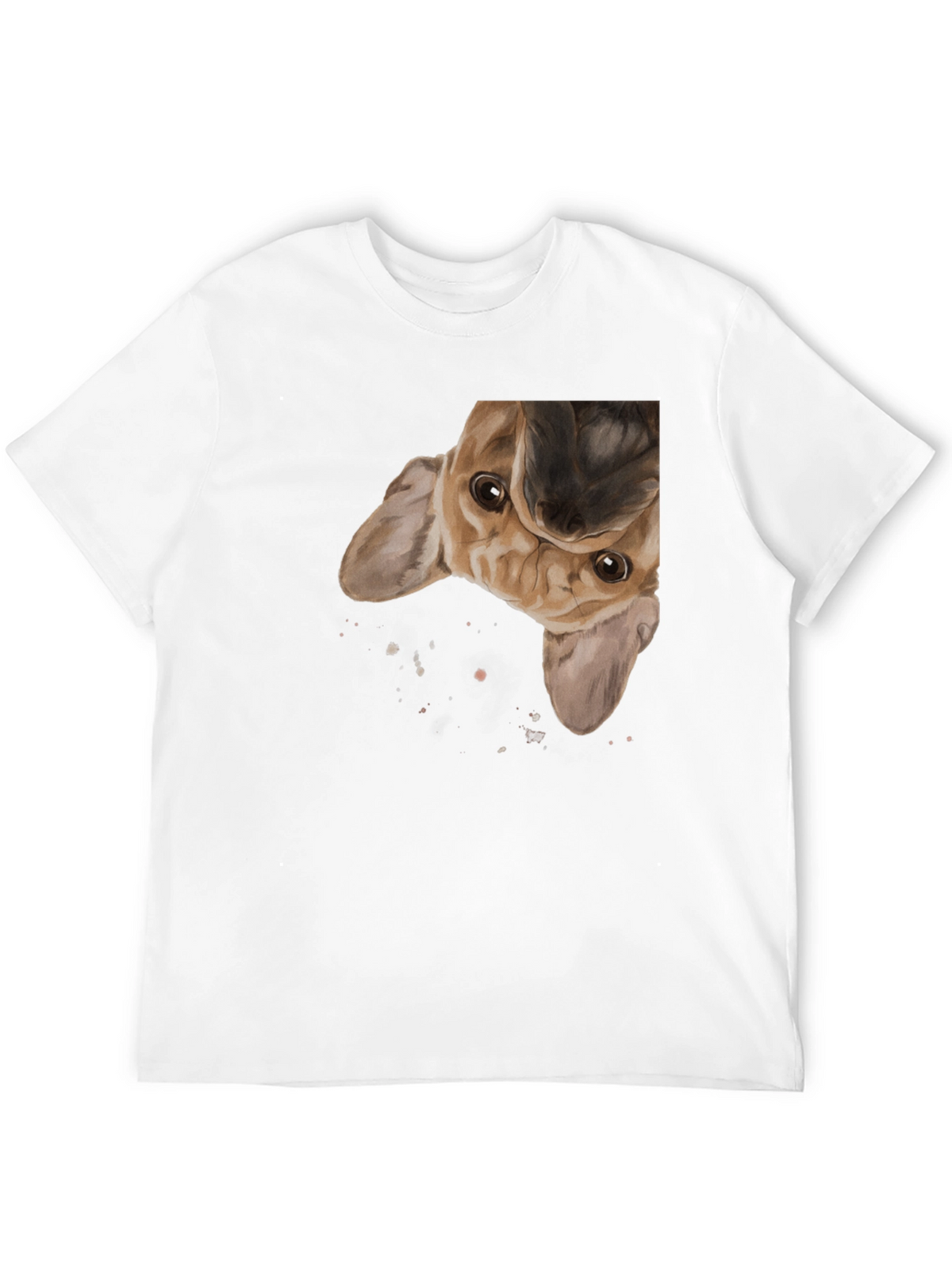 Upside Down Puppy Graphic Tee - Black Cotton Blend