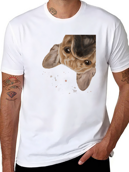 Upside Down Puppy Graphic Tee - Black Cotton Blend