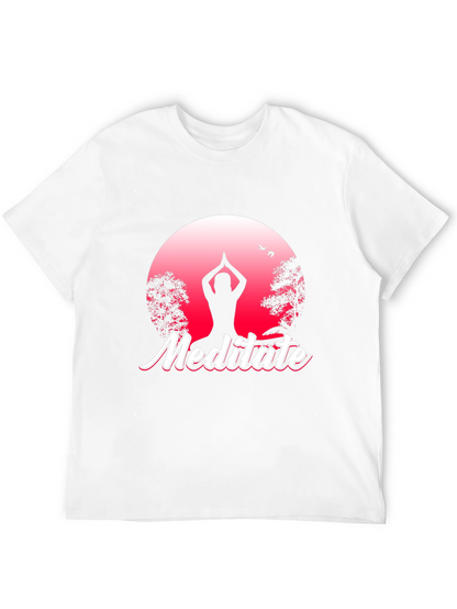 Meditate Graphic Tee - Yoga Silhouette T-Shirt
