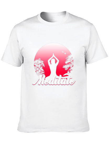 Meditate Graphic Tee - Yoga Silhouette T-Shirt