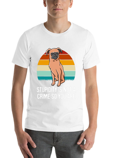 Stupidity Crime Dog Graphic T-Shirt