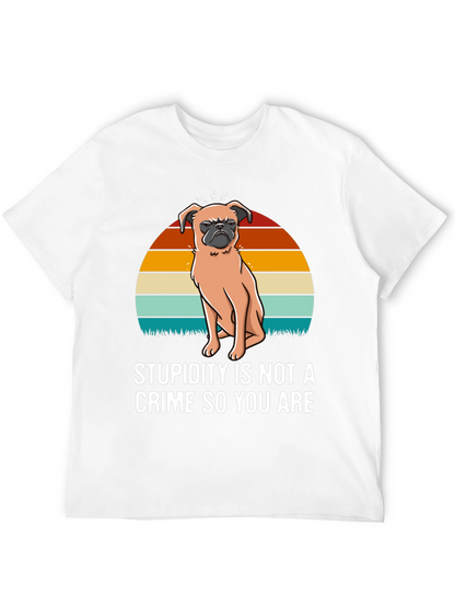Stupidity Crime Dog Graphic T-Shirt