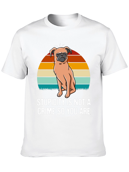 Stupidity Crime Dog Graphic T-Shirt