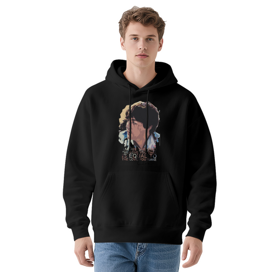 The Beatles Classic Lyric Portrait Black Hoodie, Soft Nostalgic Music Fan Pullover