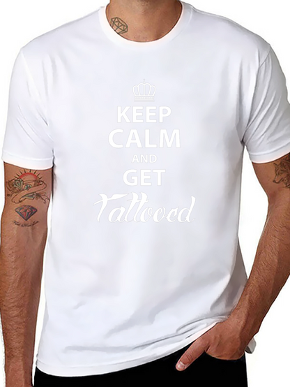 Keep Calm and Get Tattooed Black Graphic Tee