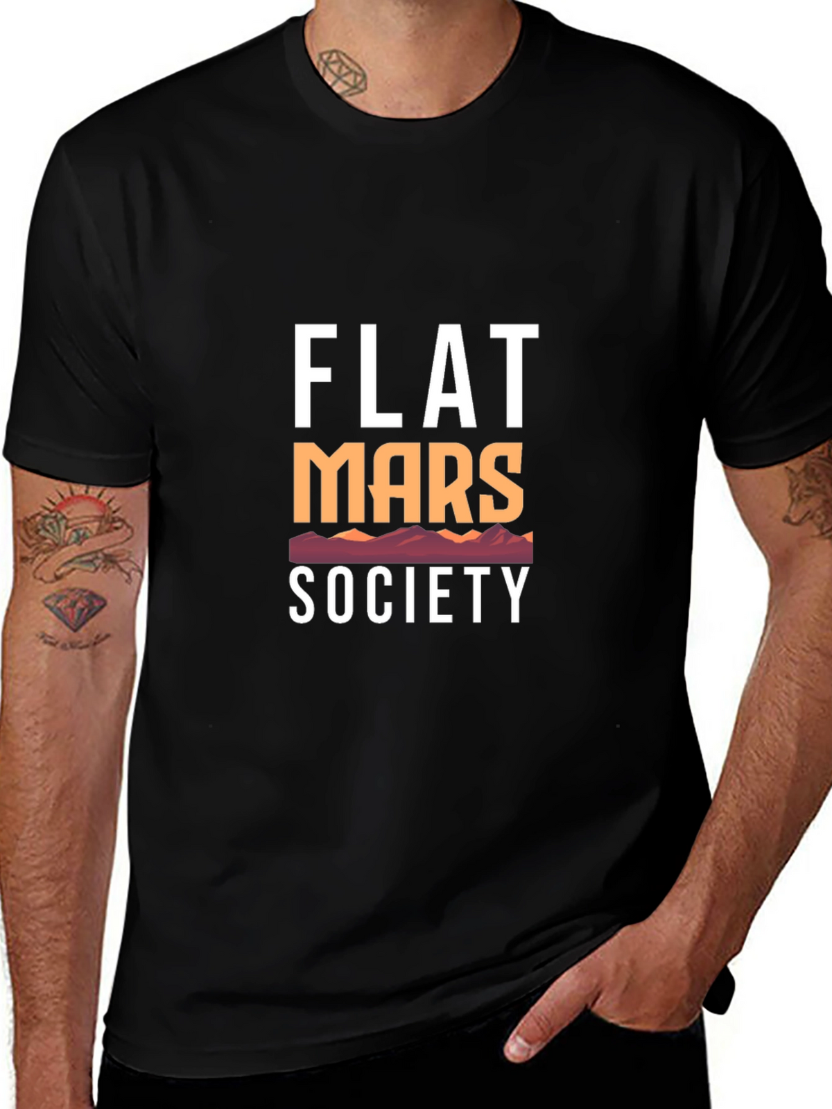 Flat Mars Society Graphic Tee - Black Cotton