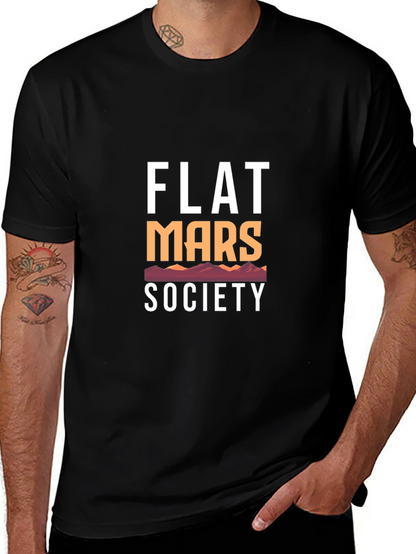Flat Mars Society Graphic Tee - Black Cotton