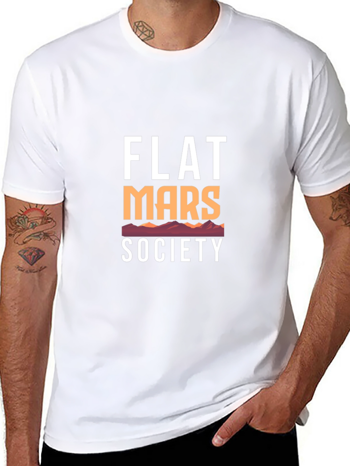 Flat Mars Society Graphic Tee - Black Cotton