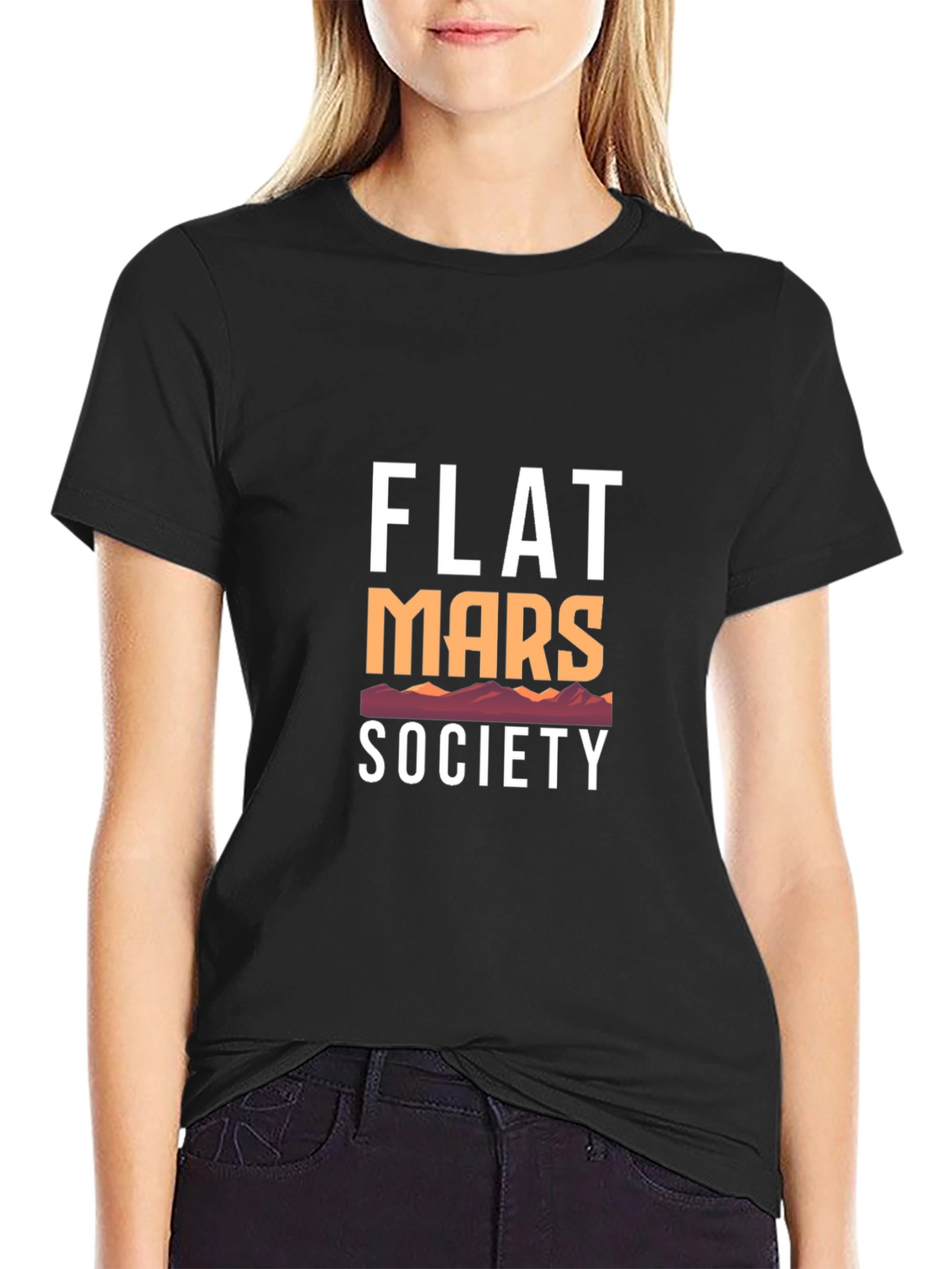 Flat Mars Society Graphic Tee - Black Cotton
