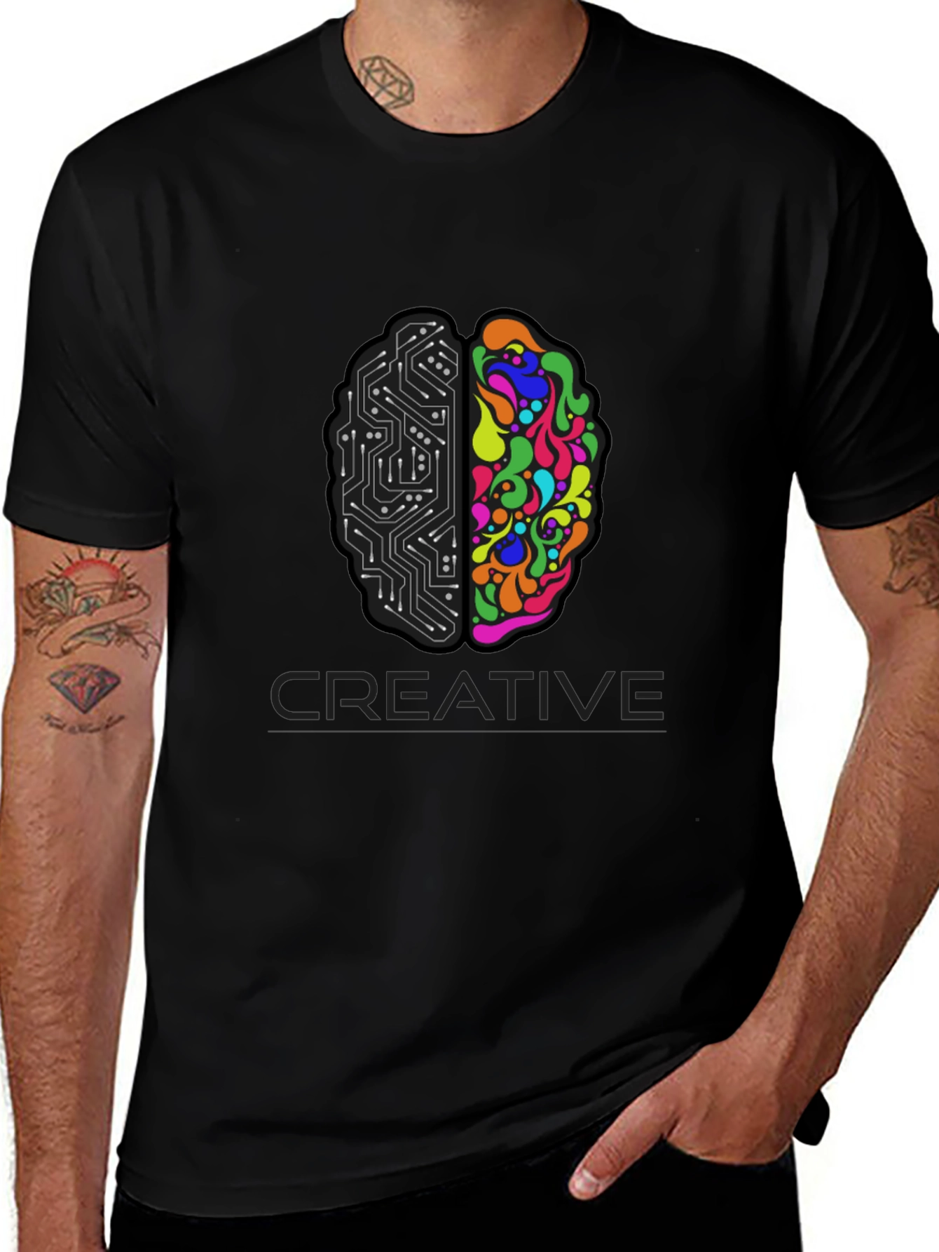 Creative Brain T-Shirt - Left & Right Brain Design