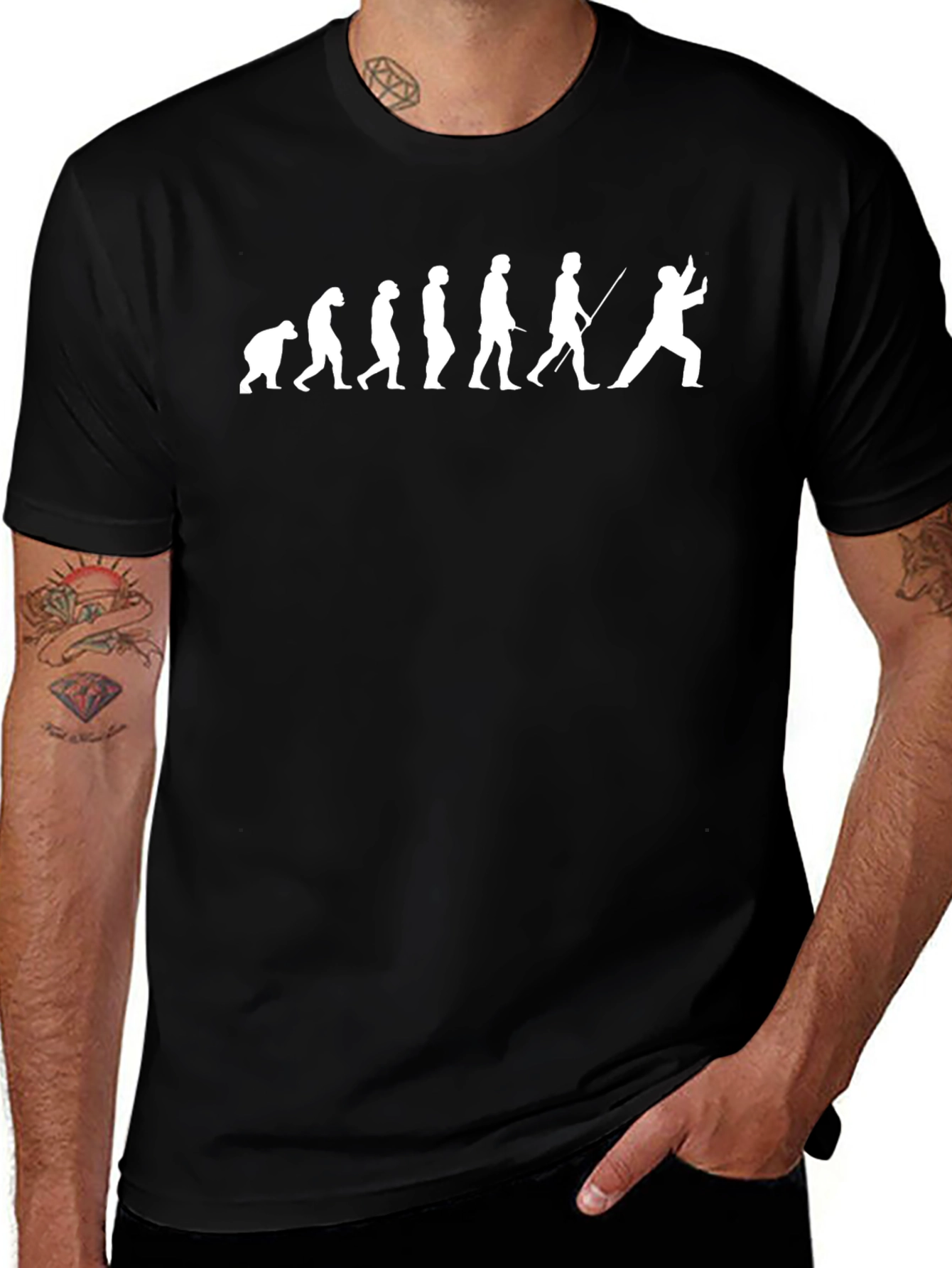 Fencing Evolution T-Shirt - Black
