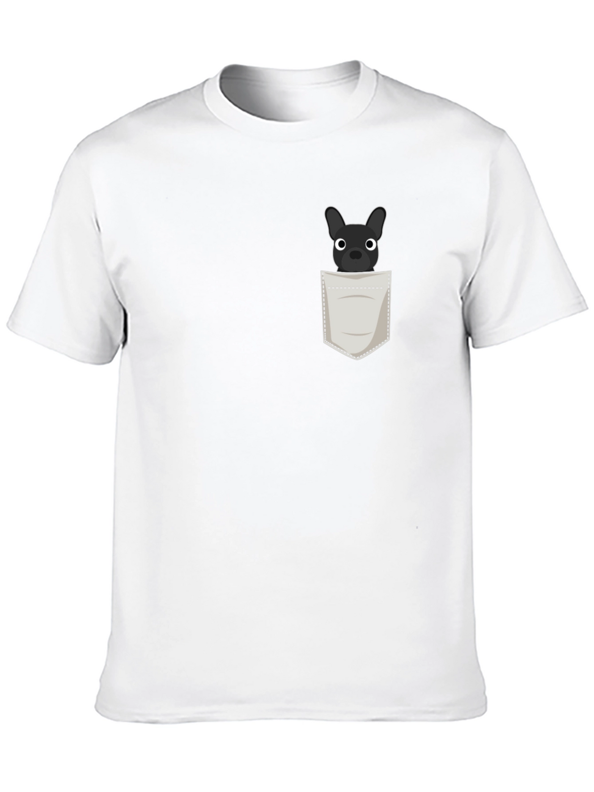 Dog in Pocket Graphic Tee - Black Cotton Blend