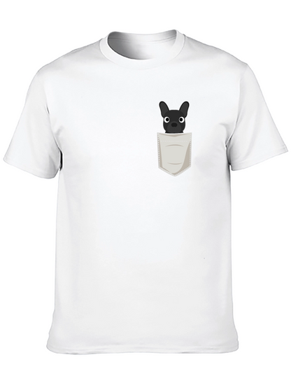 Dog in Pocket Graphic Tee - Black Cotton Blend