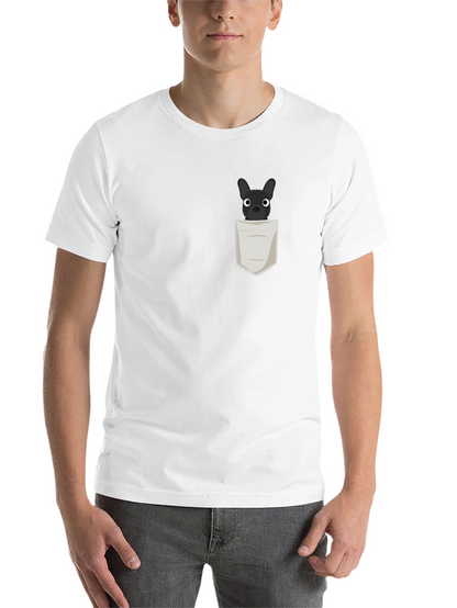 Dog in Pocket Graphic Tee - Black Cotton Blend