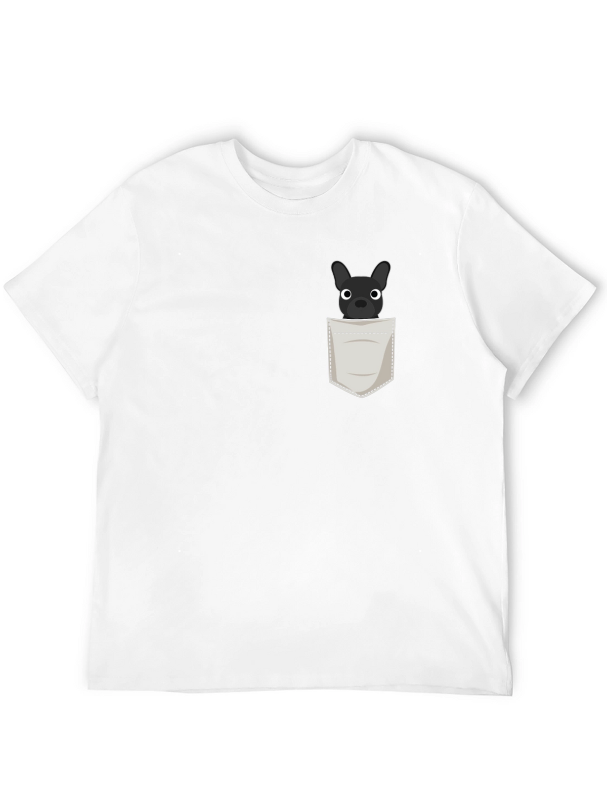 Dog in Pocket Graphic Tee - Black Cotton Blend