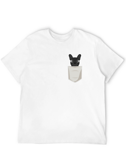 Dog in Pocket Graphic Tee - Black Cotton Blend