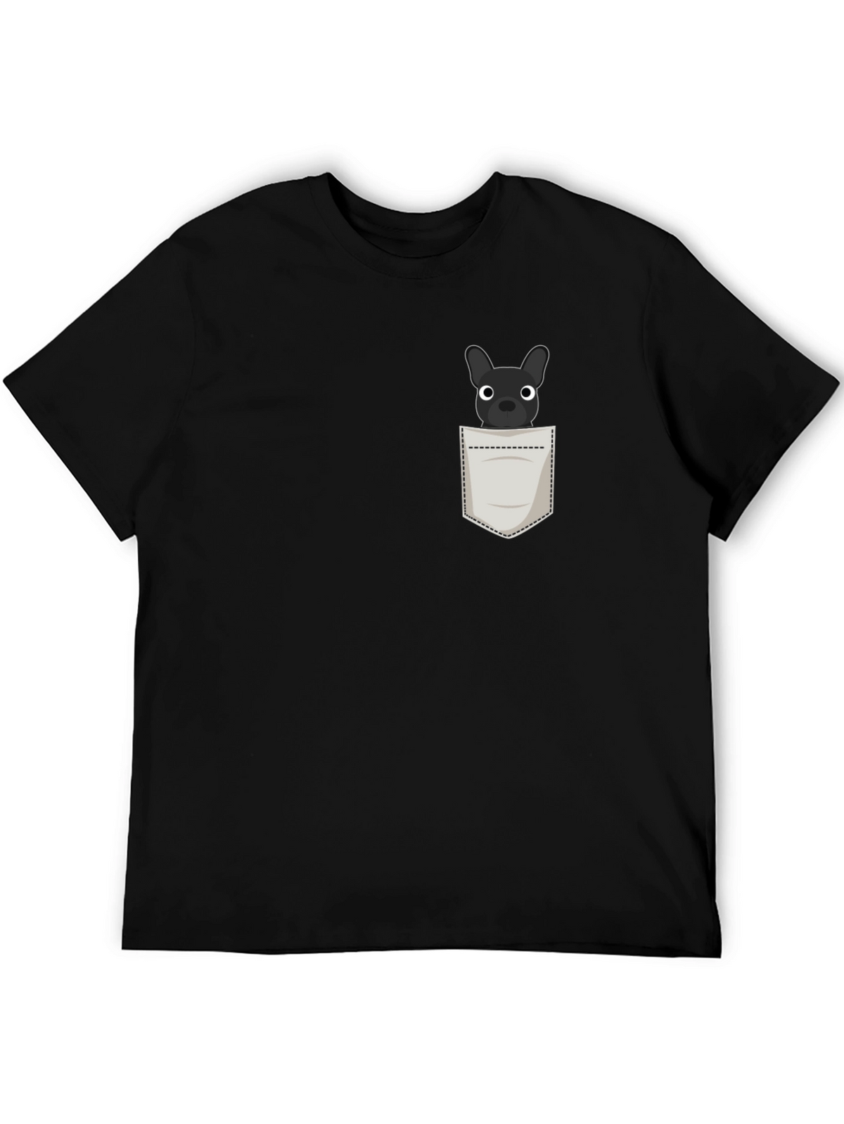 Dog in Pocket Graphic Tee - Black Cotton Blend