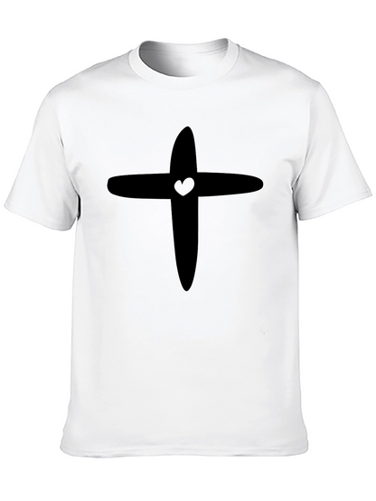 Heart Cross Graphic Tee - Black