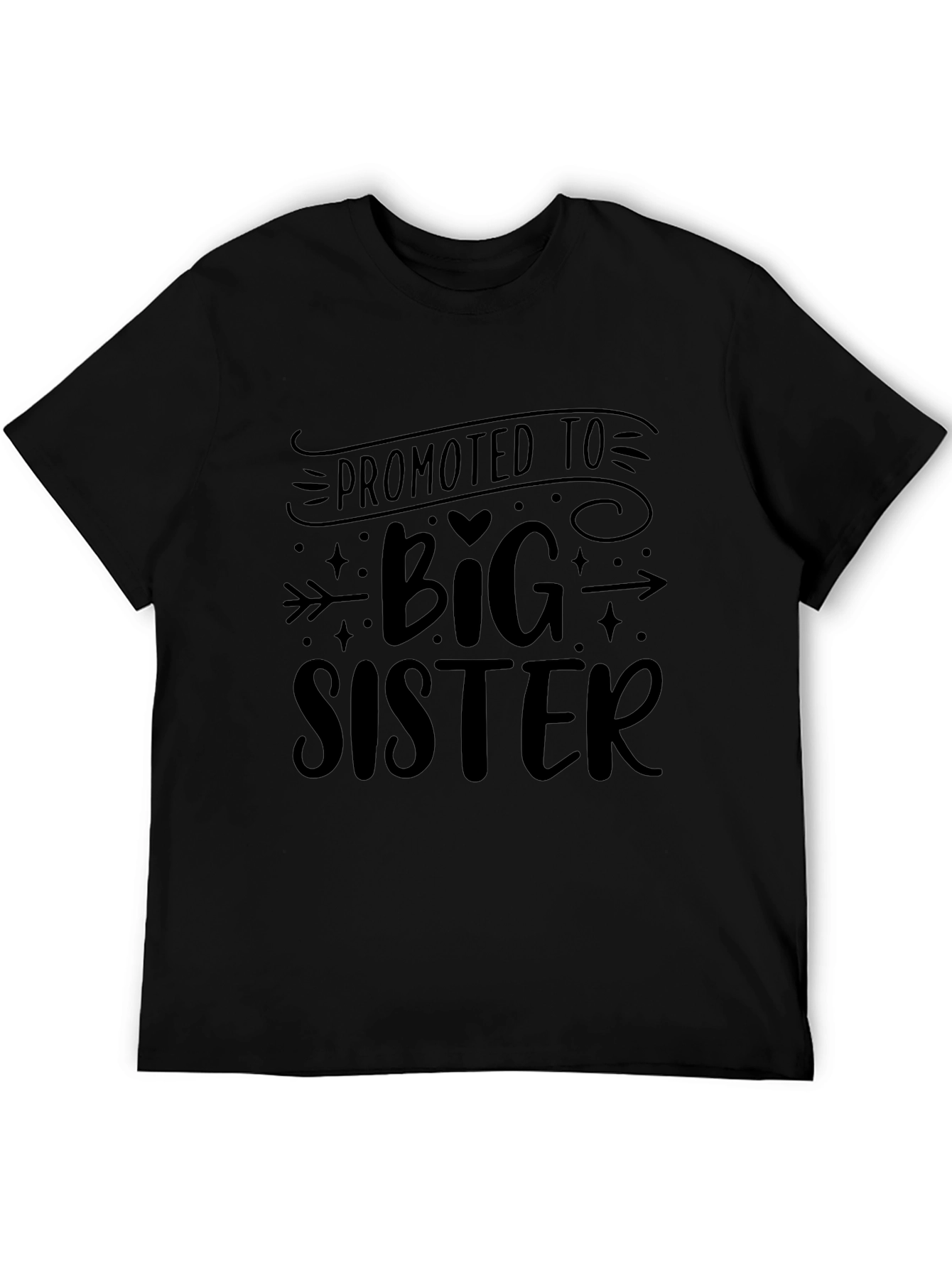 Promoted to Big Sister Graphic Tee - Black