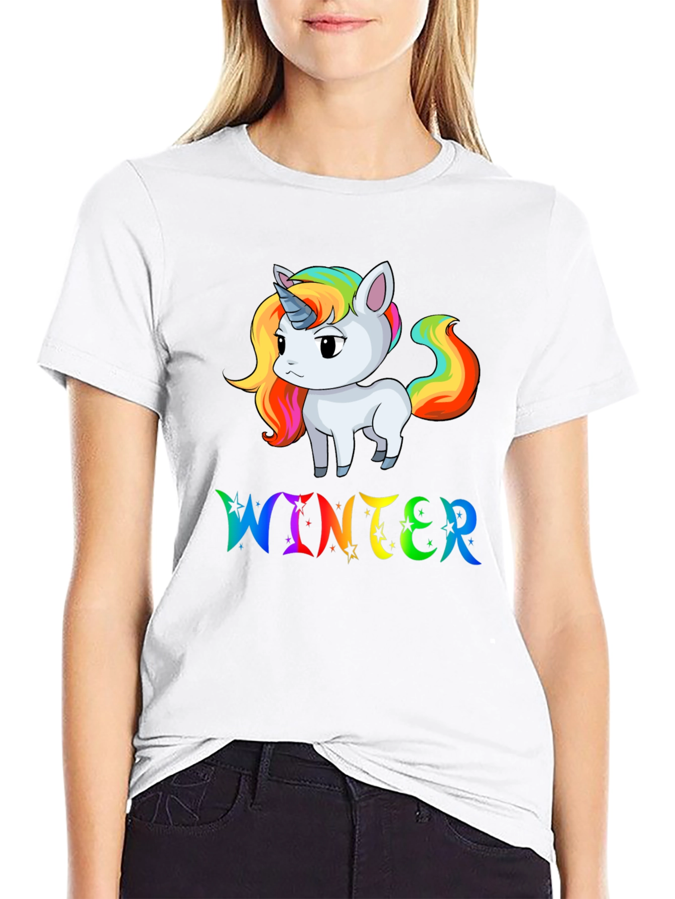 Rainbow Unicorn Winter T-Shirt