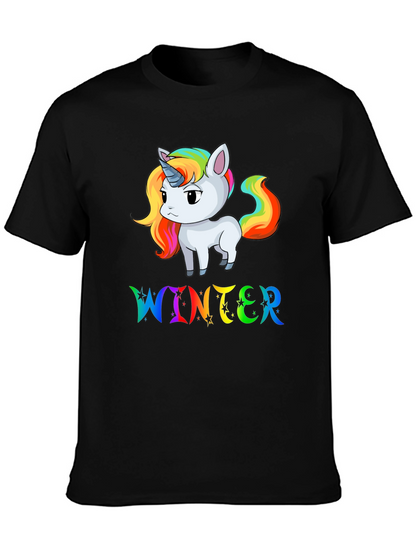 Rainbow Unicorn Winter T-Shirt