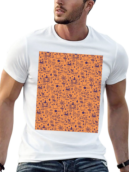 Halloween Pattern T-Shirt - Spooky Season Tee