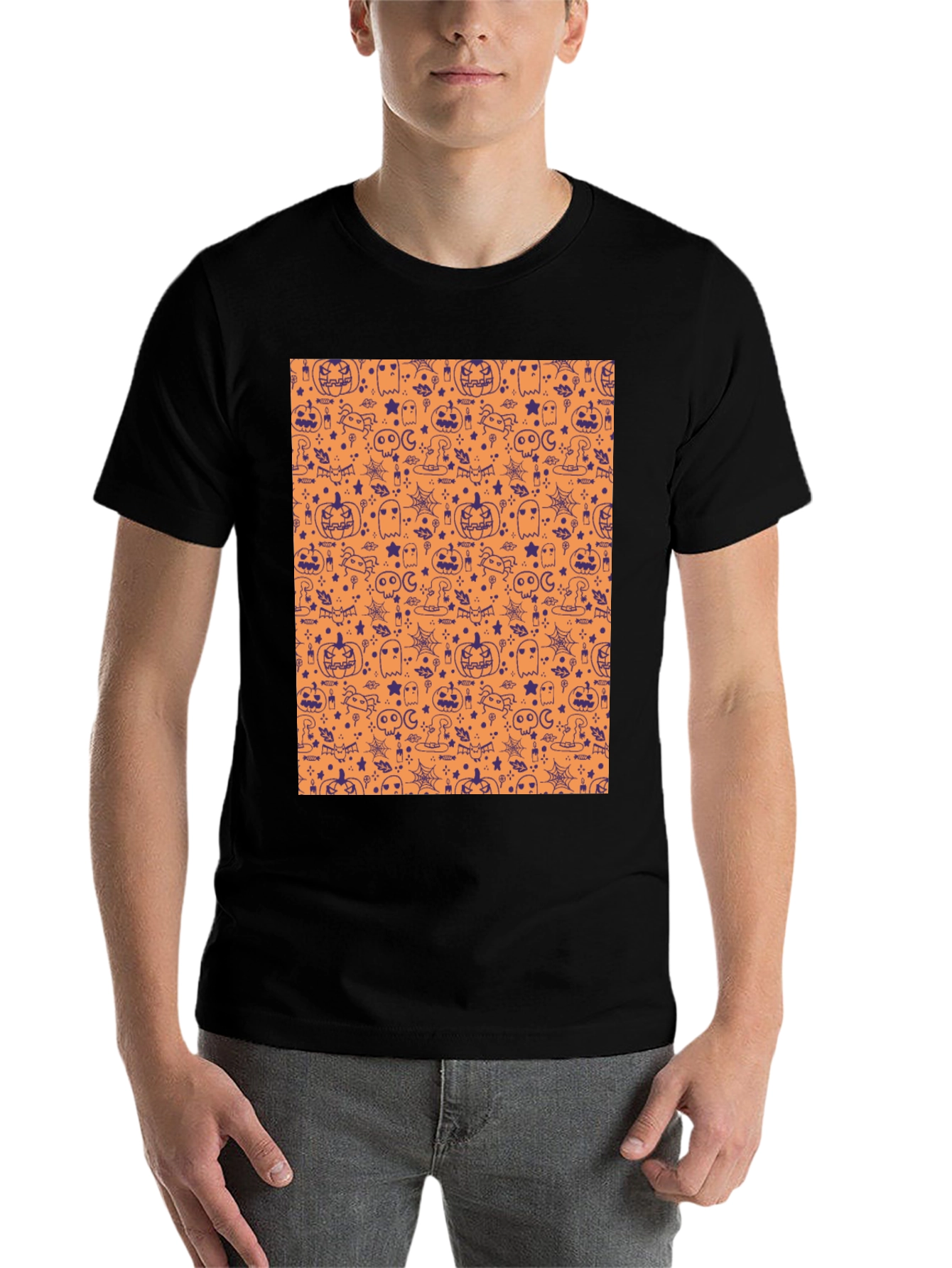 Halloween Pattern T-Shirt - Spooky Season Tee