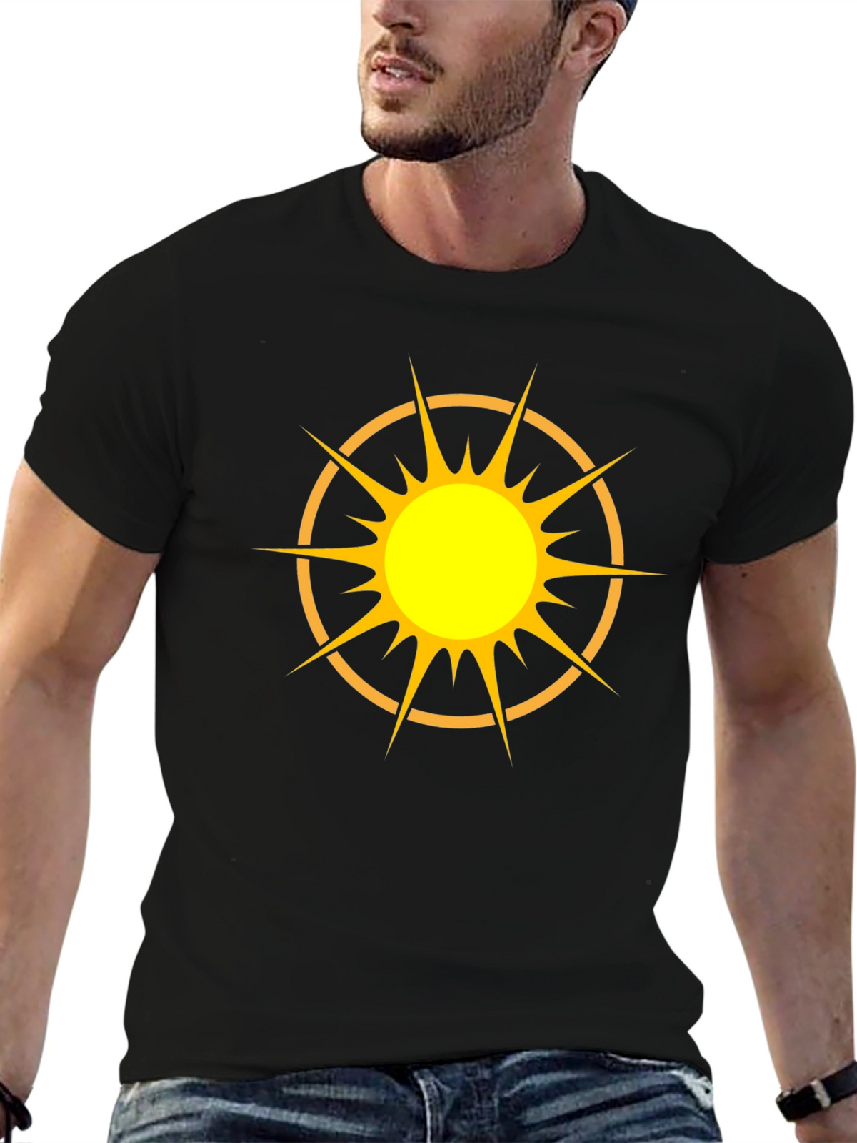 Radiant Sun Graphic Black T-Shirt