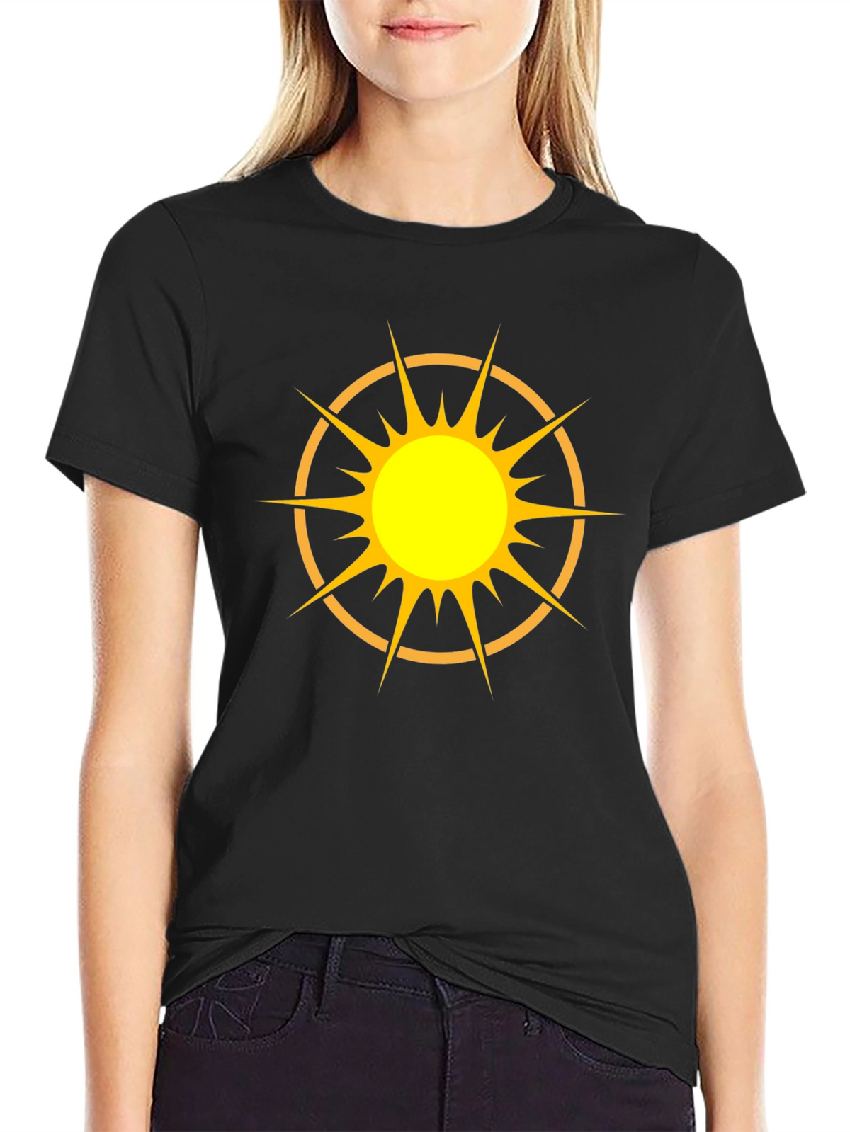 Radiant Sun Graphic Black T-Shirt