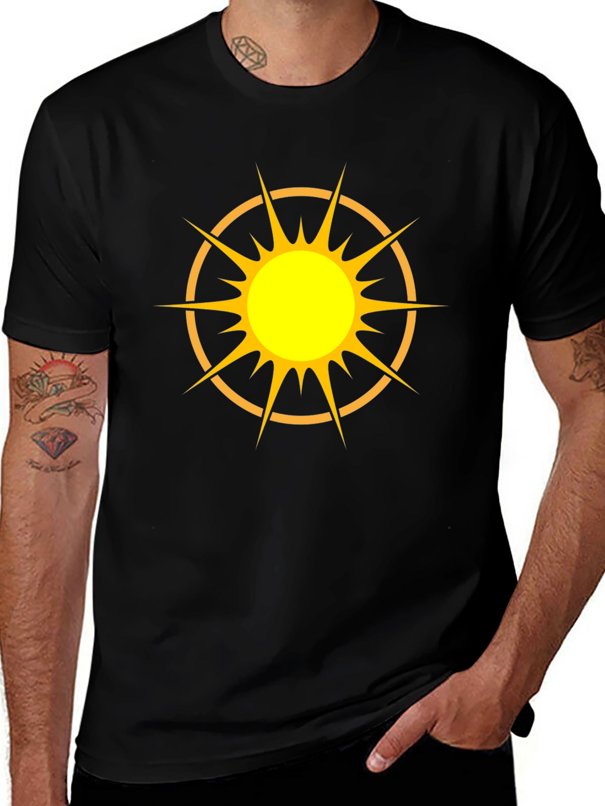 Radiant Sun Graphic Black T-Shirt
