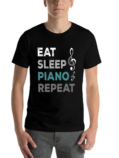 Eat Sleep Piano Repeat Graphic T-Shirt