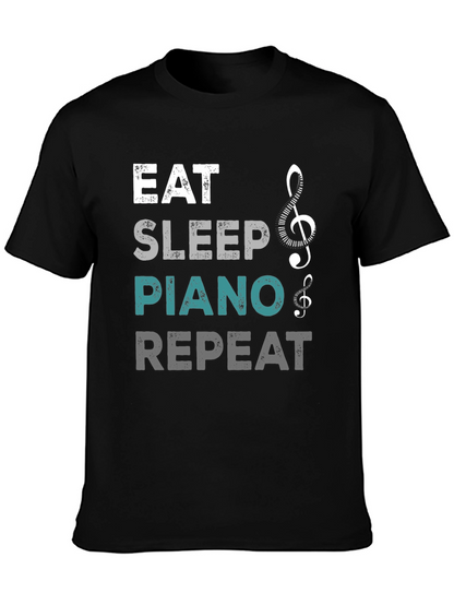 Eat Sleep Piano Repeat Graphic T-Shirt