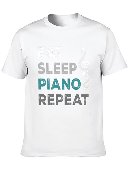Eat Sleep Piano Repeat Graphic T-Shirt