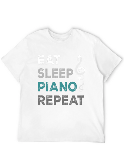 Eat Sleep Piano Repeat Graphic T-Shirt