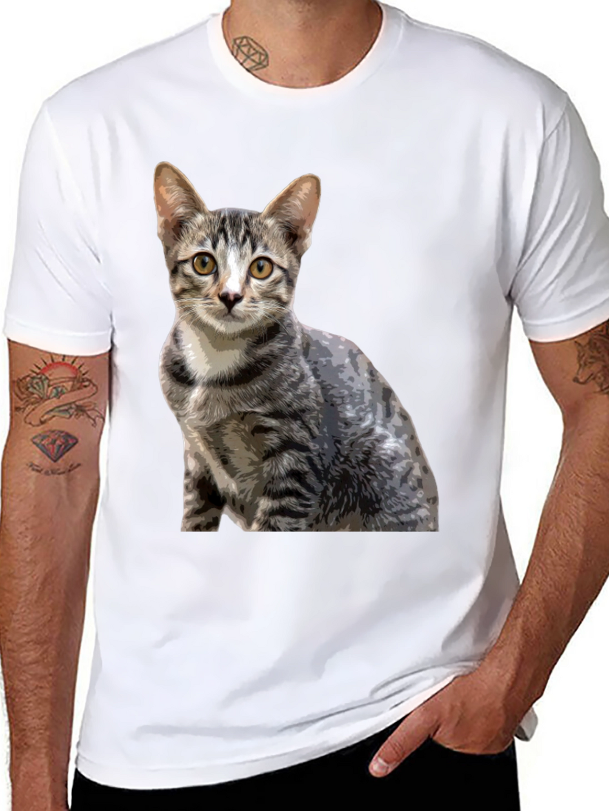 Cool Cat Graphic T-Shirt - Unisex Black Tee